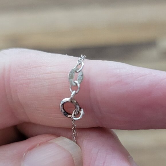 J Pendant Necklace in Silver Tone Metal w CZ Accents - Picture 6 of 13